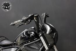 レブル250(2020〜2024年)ABS搭載モデル　極太バットマンハンドル　10インチ(ブラック)&ワイヤーセット